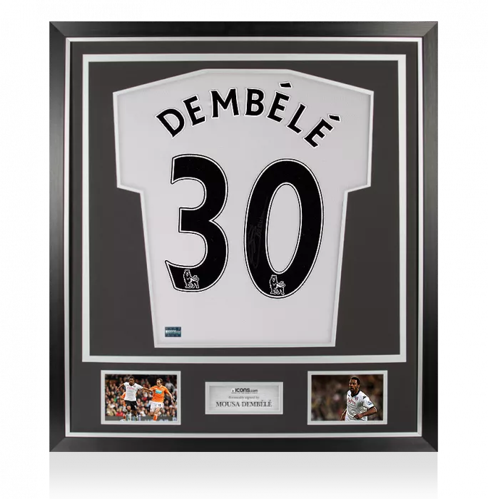 Mousa Dembele Back Signed Fulham 2010-11 Home Shirt In Classic Frame
