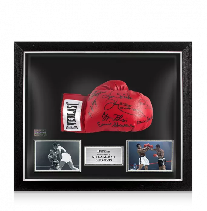 Muhammad Ali Opponents Signed Boxing Glove - 8 Signatures In Bubble Frame: Option 1