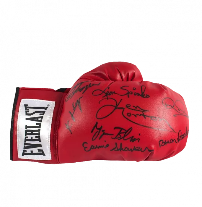 Muhammad Ali Opponents Signed Boxing Glove - 8 Signatures In Acrylic Case