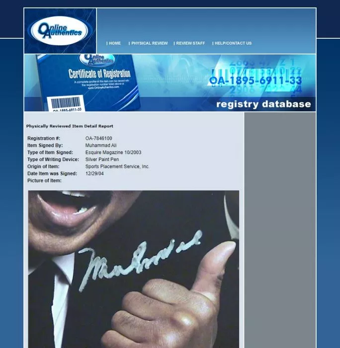 Muhammad Ali Signed Esquire Magazine - October 2003 (OA-7846100)