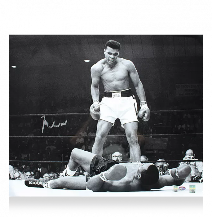 Muhammad Ali Signed Photo: Standing Over Sonny Liston