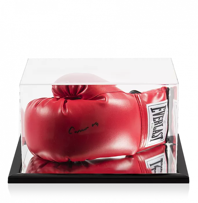 Muhammad Ali Signed Red Everlast Boxing Glove In Acrylic Case: Cassius Clay Signature Edition