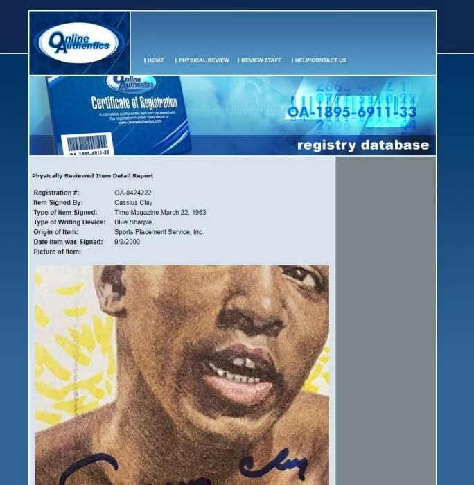 Muhammad Ali Signed Time Magazine - March 1963 Cassius Clay Autograph (OA-8424222)