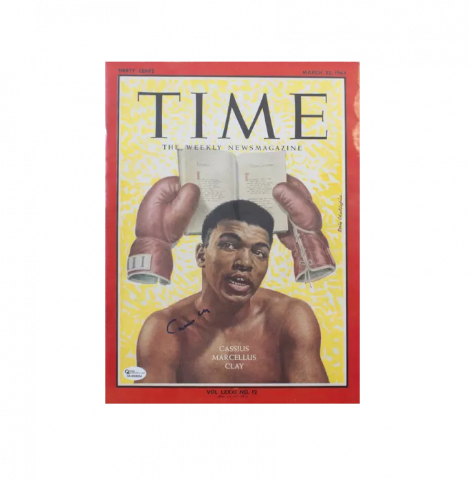 Muhammad Ali Signed Time Magazine - March 1963 Cassius Clay Autograph (OA-8058554)