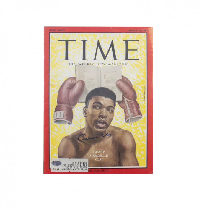 Muhammad Ali Signed Time Magazine - March 1963 Cassius Clay Autograph (OA-8424222)