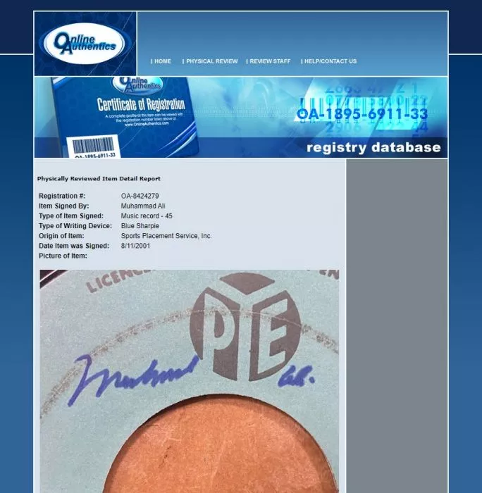 Muhammad Ali Signed Vinyl Record - Johnny Wakelin Black Superman (OA-8424279)