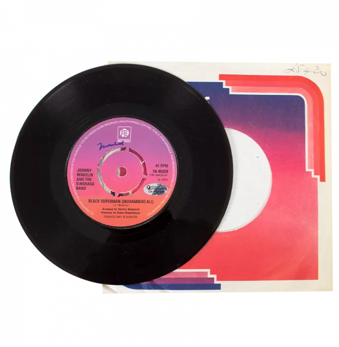 Muhammad Ali Signed Vinyl Record - Johnny Wakelin Black Superman (OA-8424280)