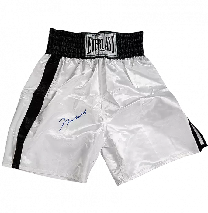 Muhammad Ali Signed White Everlast Boxing Shorts
