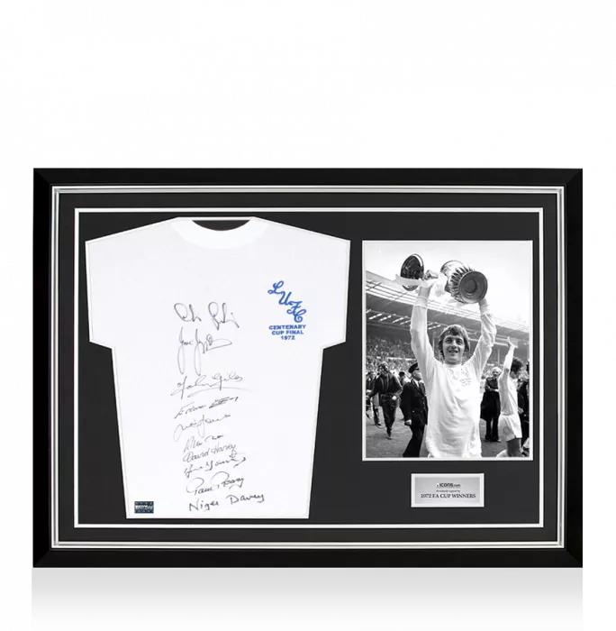 Multi-Signed Leeds United 1972 Home Shirt In Hero Frame: Option 1