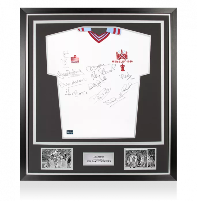 Multi-signed West Ham United 1980 FA Cup Final Shirt - Signed By 11 In Classic Frame