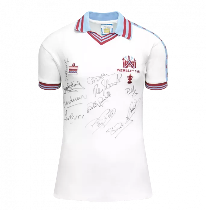Multi-signed West Ham United 1980 FA Cup Final Shirt - Signed By 11 In Hero Frame: Option 1