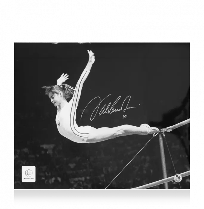 Nadia Comaneci Signed Photo: Montreal 1976 Uneven Bars Gold