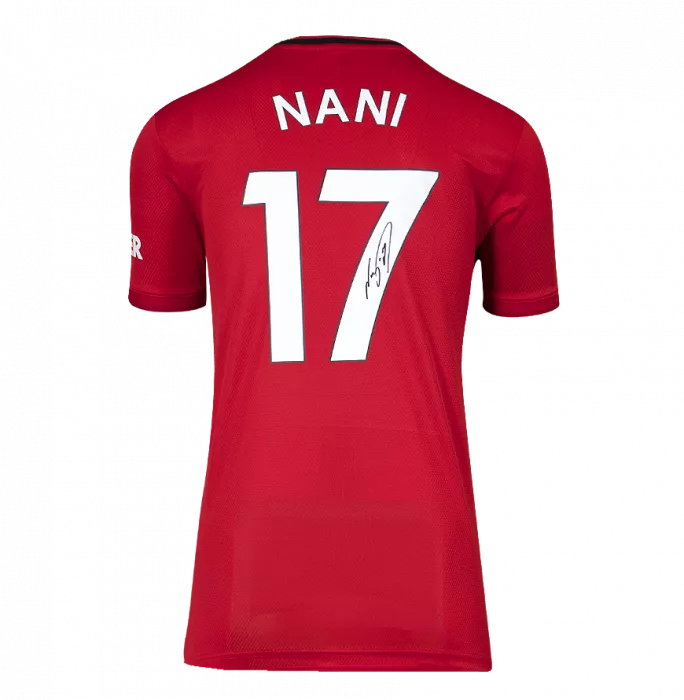 Nani Back Signed Manchester United 2019-20 Home Shirt In Hero Frame: Option 1