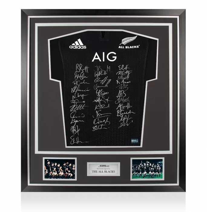 New Zealand 2017 Squad Signed Rugby Shirt In Classic Frame