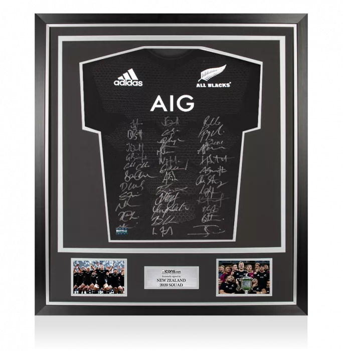 New Zealand 2020 Squad Signed Rugby Shirt In Classic Frame