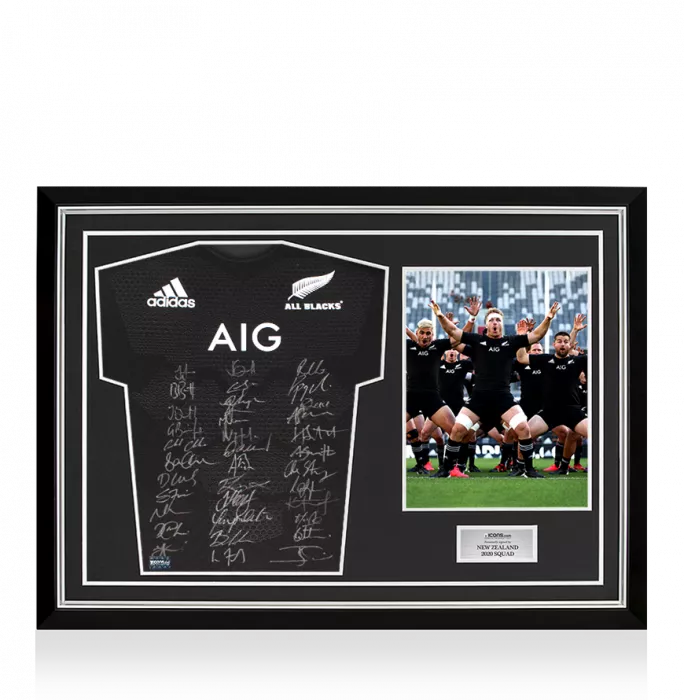New Zealand 2020 Squad Signed Rugby Shirt In Hero Frame: Option 1