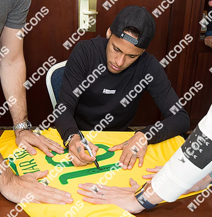 Neymar Jr Back Signed And Framed Brazil 2014 Home Shirt