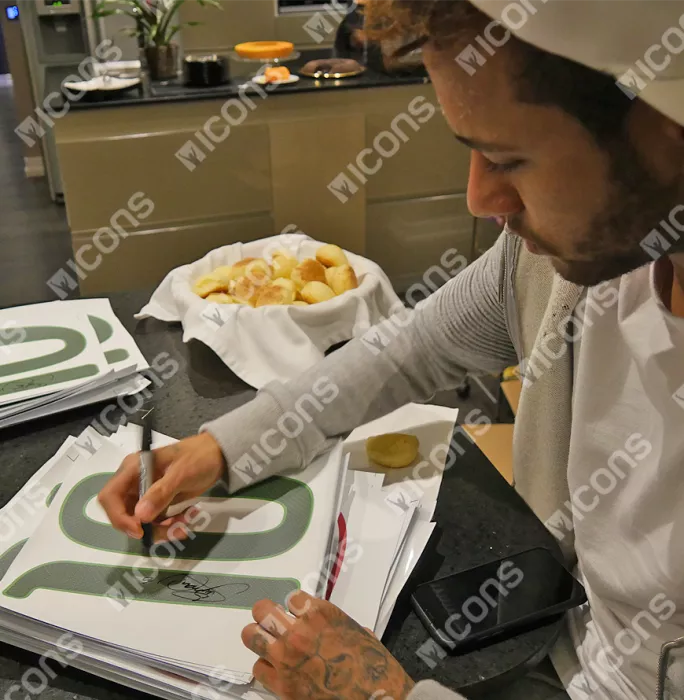 Neymar Jr Back Signed Brazil 2014-15 Home Shirt With Fan Style Numbers