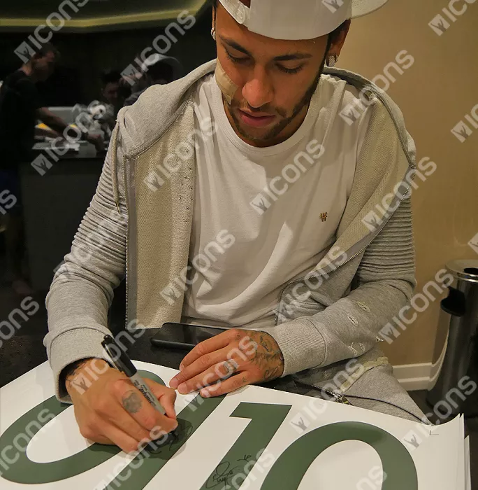 Neymar Jr Back Signed Brazil 2016-17 Home Shirt With Fan Style Numbers