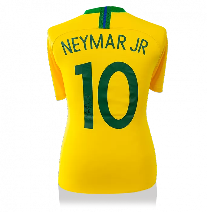 Neymar Jr Back Signed Brazil 2018 Shirt With Fan Style Numbers: 2016 Style
