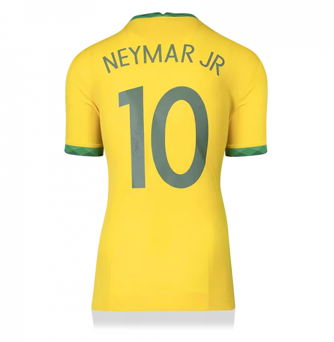 Neymar Jr Back Signed Brazil 2020-21 Home Shirt In Hero Frame: Option 1