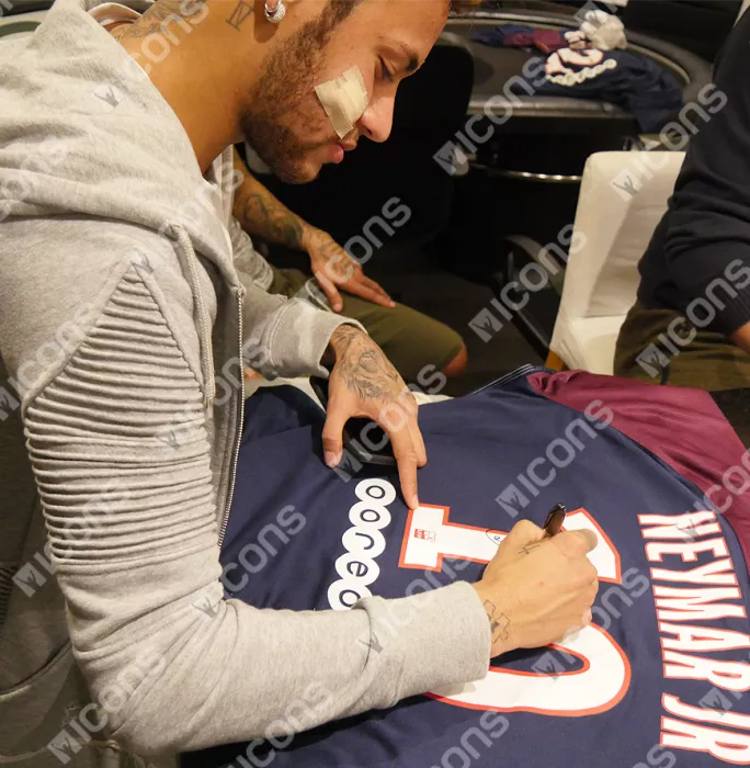 Neymar Jr Back Signed Paris Saint-Germain 2017-18 Home Shirt