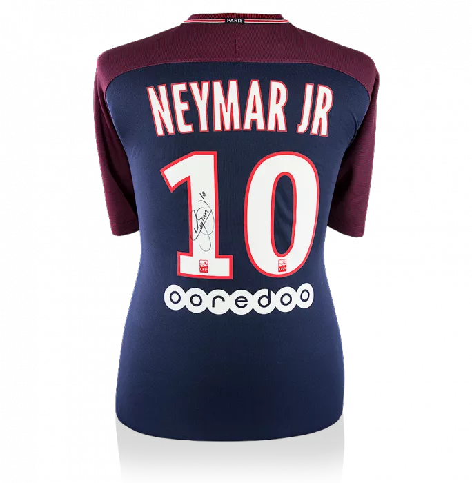 Neymar Jr Back Signed Paris Saint-Germain 2017-18 Home Shirt