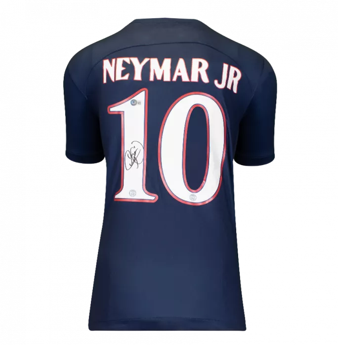 Neymar Jr Official Paris Saint-Germain Back Signed And Framed 2022-23 Home Shirt