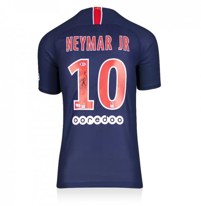 Neymar Jr Official Paris Saint-Germain Back Signed And Framed 2018-19 Home Shirt