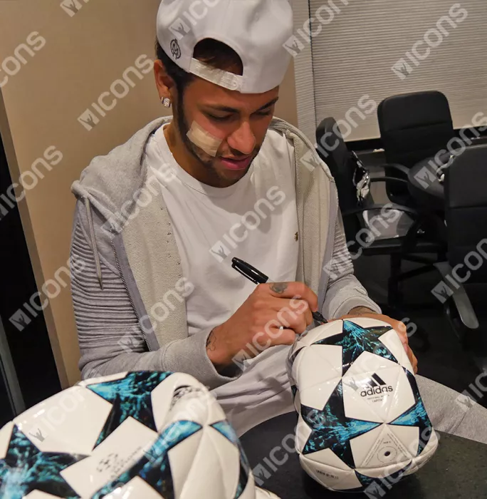 Neymar Jr Signed 2017-18 UEFA Champions League Football