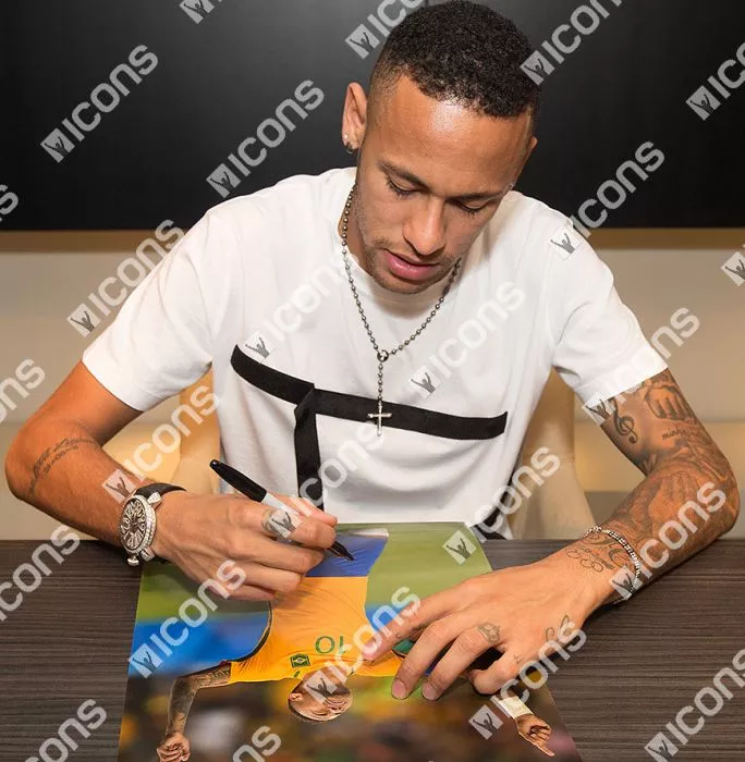 Neymar Jr Signed And Framed Brazil Photo: 2016 Olympic Champion