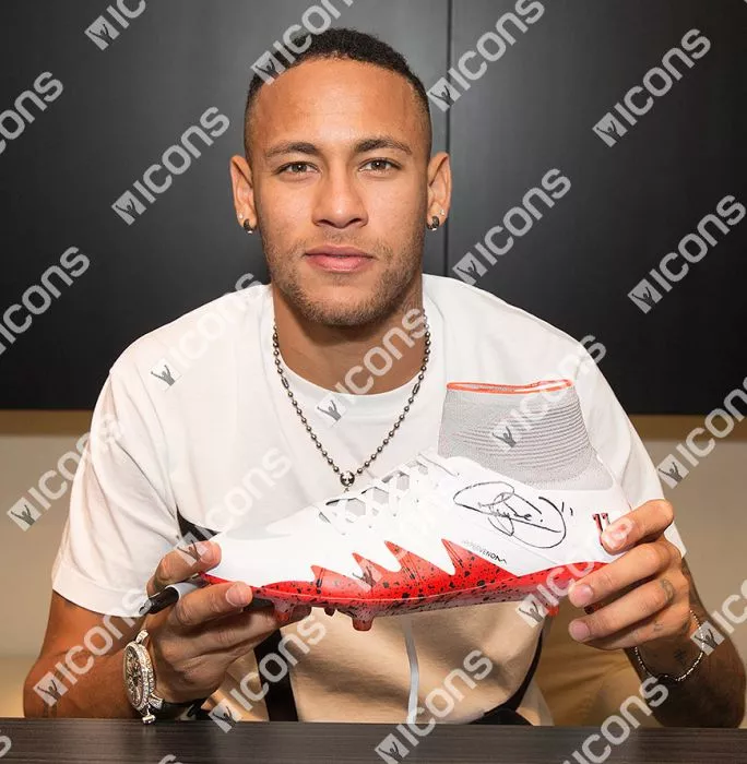 Neymar Jr Signed And Framed Nike Hypervenom Phantom II NJR X Jordan FG Boot