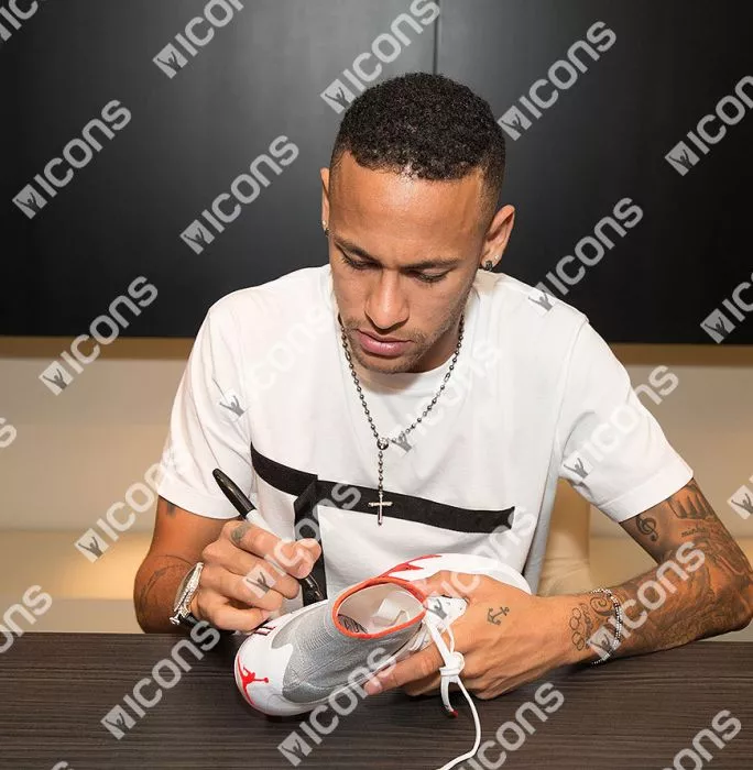 Neymar Jr Signed And Framed Nike Hypervenom Phantom II NJR X Jordan FG Boot