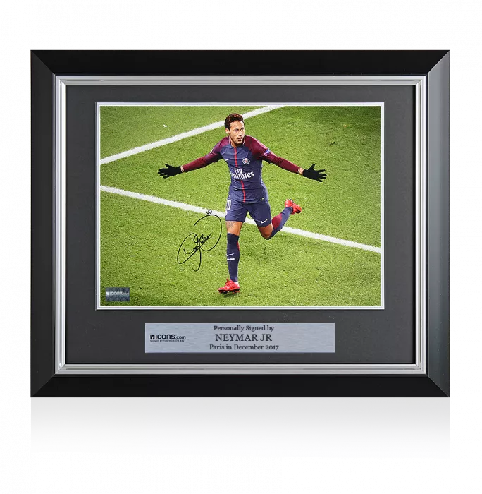Neymar Jr Signed And Framed Paris Saint-Germain Photo: UEFA Champions League Goal Vs Celtic
