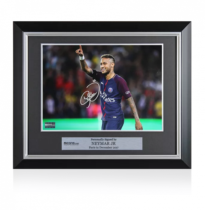 Neymar Jr Signed and Framed Paris Saint-Germain Photo: Parisian Icon