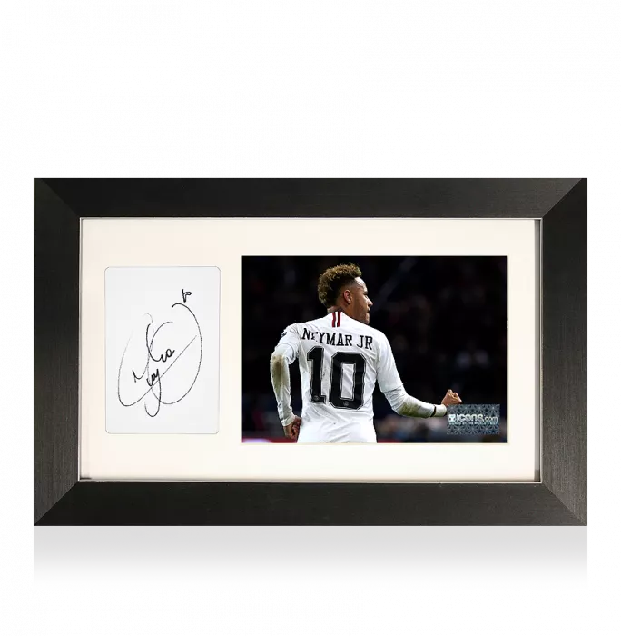 Neymar Jr Signed Card and Paris Saint-Germain Photo Frame: Option 3