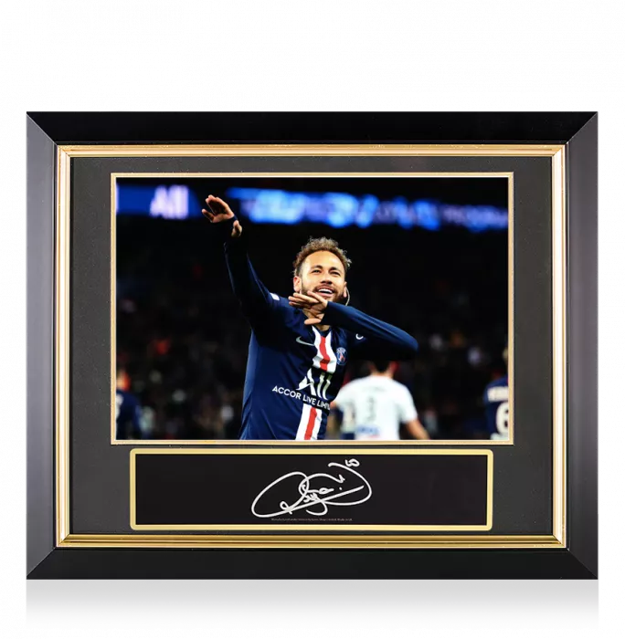 Neymar Jr Signed Plaque And Paris Saint-Germain Photo Frame: Icon Of Paris