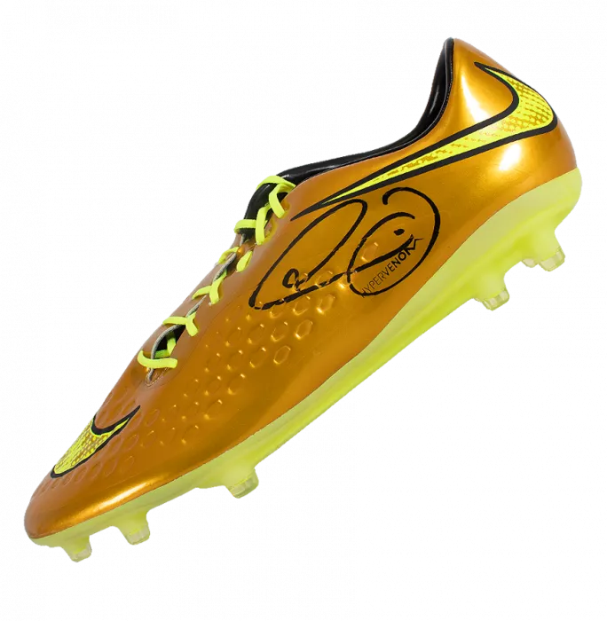 Neymar Jr Signed Special Edition Gold Nike Hypervenom Boot