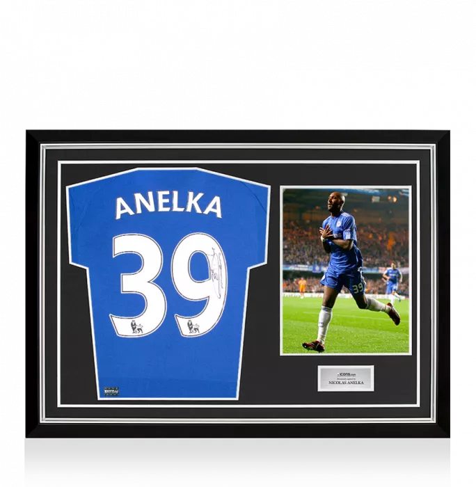 Nicolas Anelka Back Signed Modern Chelsea FC Home Shirt In Hero Frame: Option 1