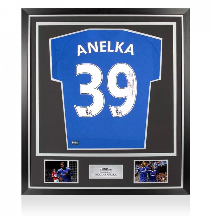Nicolas Anelka Back Signed Modern Chelsea FC Home Shirt In Classic Frame