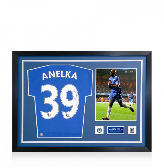 Nicolas Anelka Official Chelsea FC Signed And Framed Modern Home Shirt