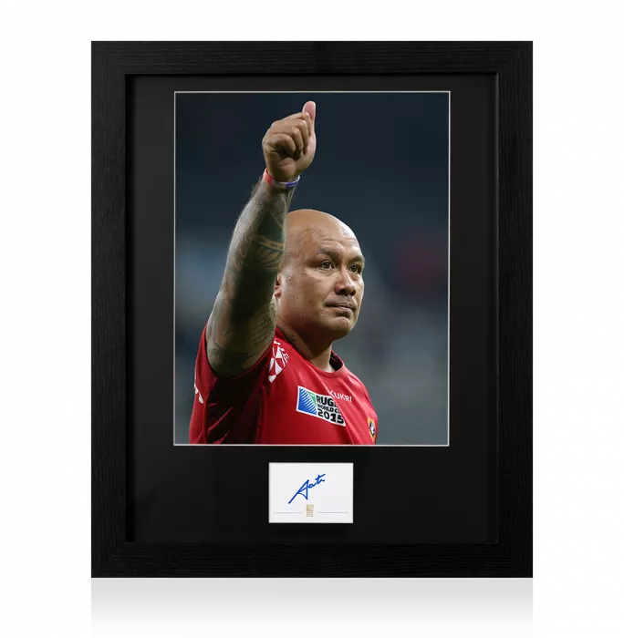 Nili Latu Signed Rugby World Cup 2015 Card And Tonga Photo Frame