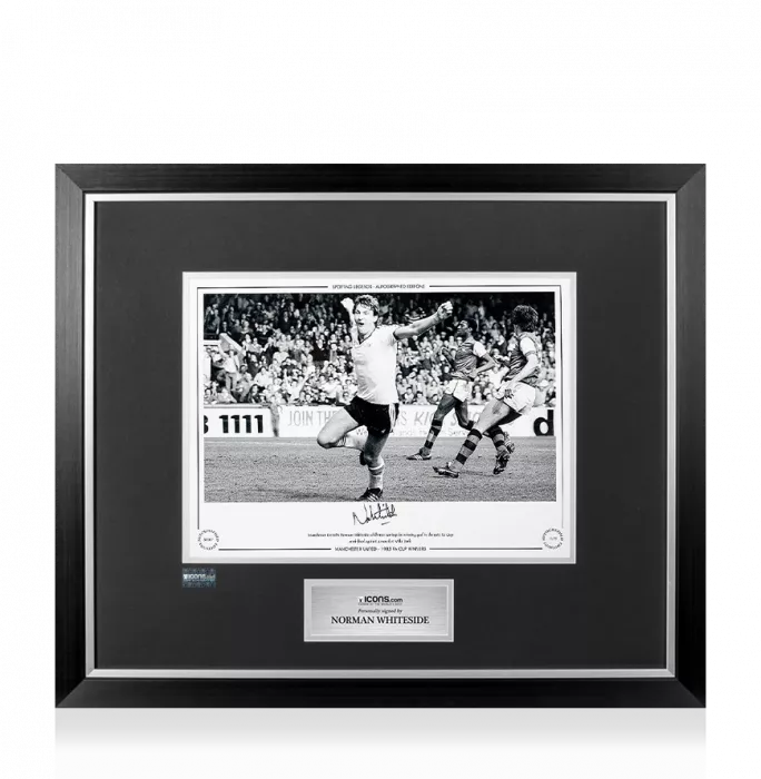 Norman Whiteside Signed Manchester United Photo In Premium Photo Frame