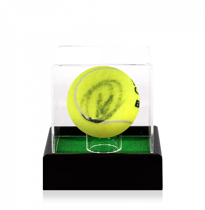Novak Djokovic Signed Roland Garros Tennis Ball In Acrylic Case