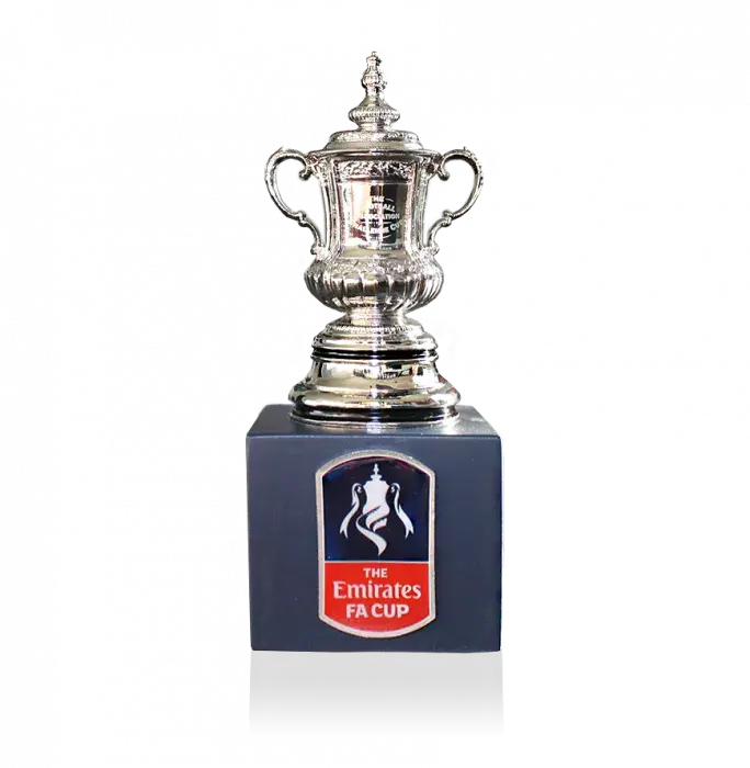 Official Emirates FA Cup Mini 3D Replica Trophy On Pedestal