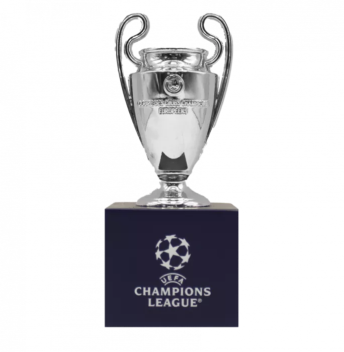 Official UEFA Champions League 3D Mini Replica Trophy on Pedestal
