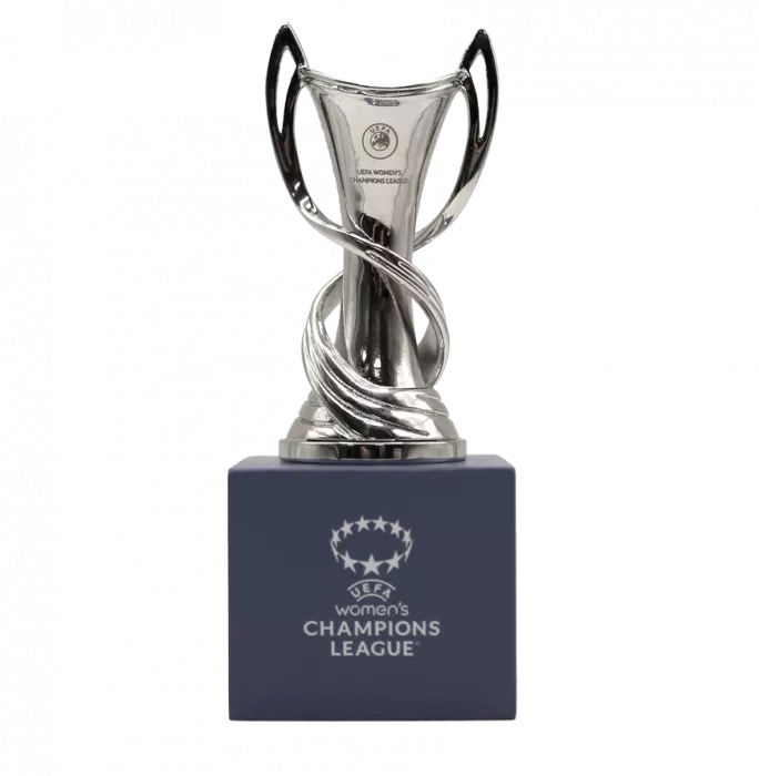 Official UEFA Women's Champions League Trophy On Pedestal
