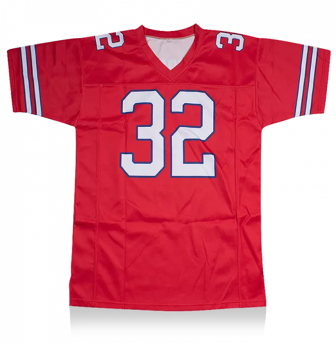 OJ Simpson Back Signed Red And White American Football Jersey: "The Juice Is Loose" Edition