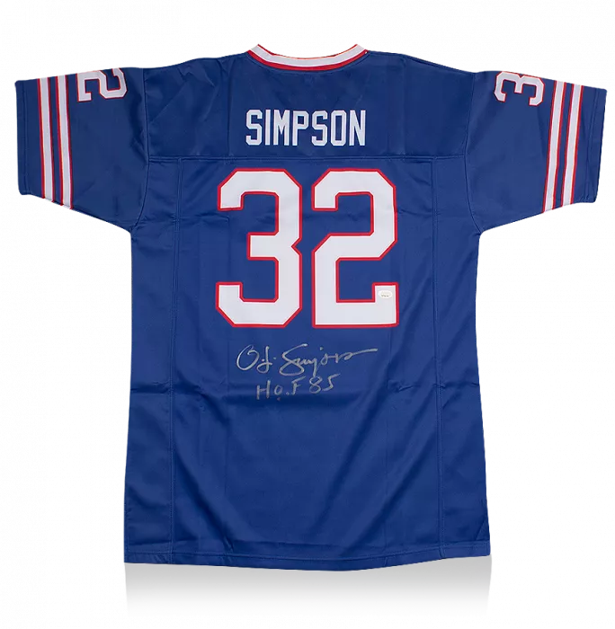 OJ Simpson Back Signed Red And Yellow American Football Jersey: "HOF '85"