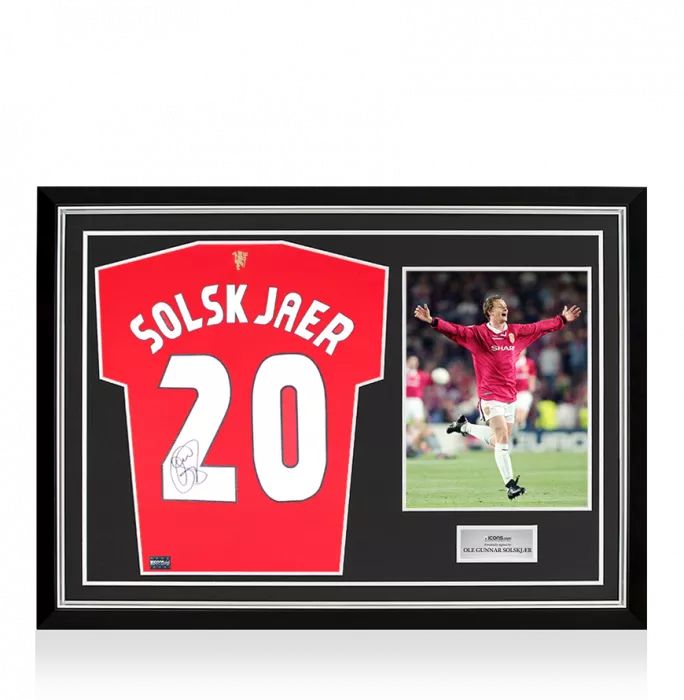 Ole Gunnar Solskjaer Back Signed Manchester United 2021-22 Home Shirt In Hero Frame: Option 1